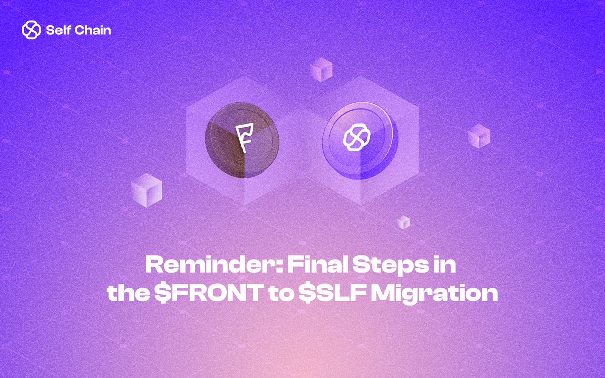 Reminder: Final Steps in the $FRONT to $SLF Migration