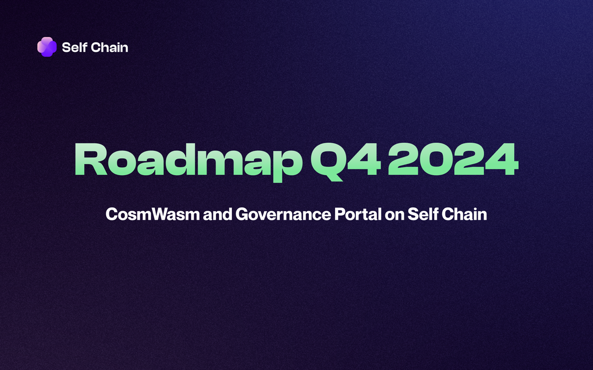 Roadmap Q4 2024: CosmWasm and Governance Portal on Self Chain